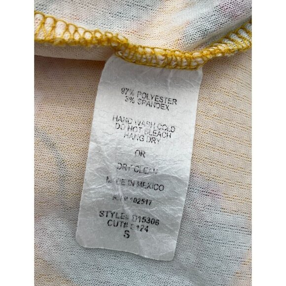 Soprano Strappy Halter Neck Pleated Skirt Yellow Floral Textured Dress Small - Picture 6 of 7